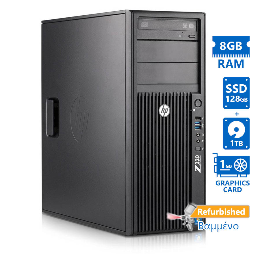 100376_1 HP Z220 Tower Xeon E3-1225v2/8GB DDR3/128GB SSD & 1TB/Nvidia 1GB/DVD/7P Grade A+ Workstation Refurbi - Image 1