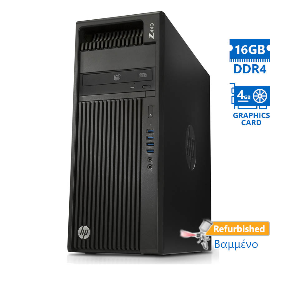 100380_1 HP Z440 Tower Xeon E5-1630v3(4-Cores)/16GB DDR4/1TB/Nvidia 4GB/DVD/8P Grade A+ Workstation Refurbish - Image 1