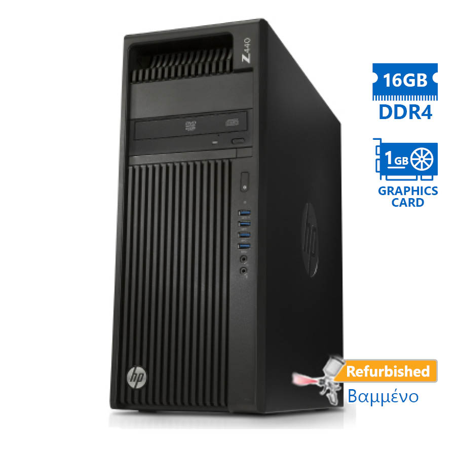 100813_1 HP Z440 Tower Xeon E5-1620v3(4-Cores)/16GB DDR4/1TB/Nvidia 1GB/DVD/8P Grade A+ Workstation Refurbish - Image 1