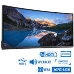 Used Monitor U3419W Curved/Dell/34\"UW-QHD/3440x1440/Black/w/Speakers/No Stand/DP & 2xHDMI & USB Type