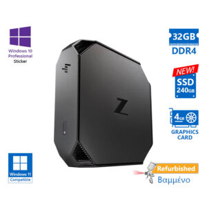 HP Z2 G4 Mini Xeon E-2126G(6-Cores)/32GB DDR4/240GB SSD New/Nvidia Quadro P1000 4GB/No ODD/10P Grade