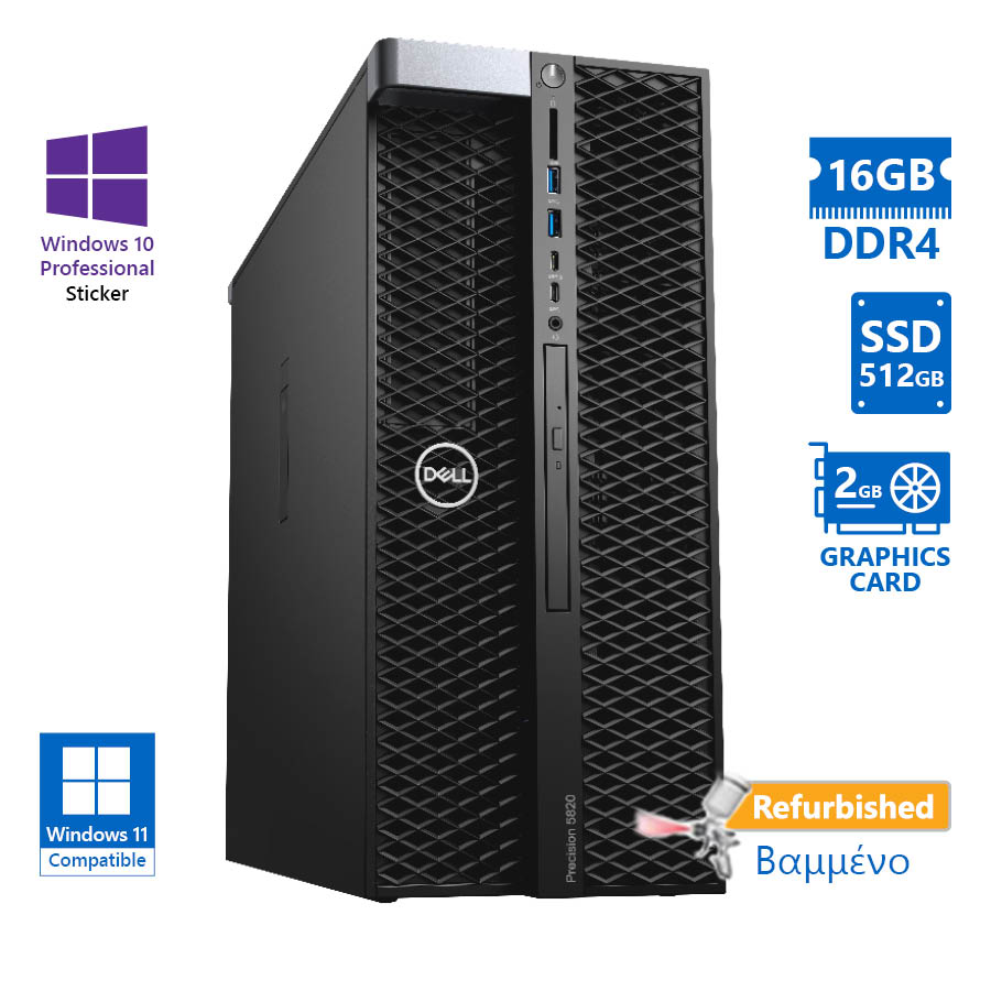 101197_1 Dell Precision 5820 Tower Xeon W-2123(4-Cores)/16GB DDR4/512GB SSD/Nvidia 2GB/DVD/10P Grade A+ Works - Image 1