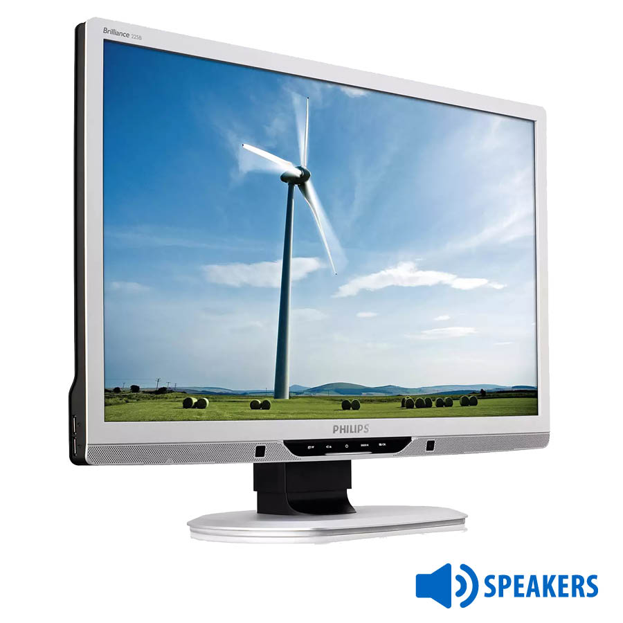 65039_1 Used Monitor 225B2 TFT/Philips/22\"/1680x1050/Wide/Silver/Black/w/Speakers/D-SUB & DVI-D & USB HUB - Image 1
