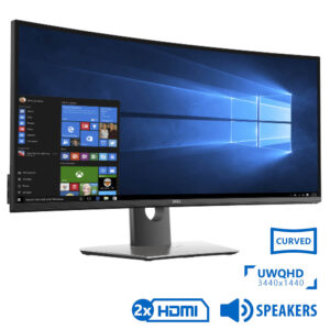 Used Monitor U3417W Curved/Dell/34\"UW-QHD/3440x1440/Black/w/Speakers/DP & mini DP & 2xHDMI & USB 3.0