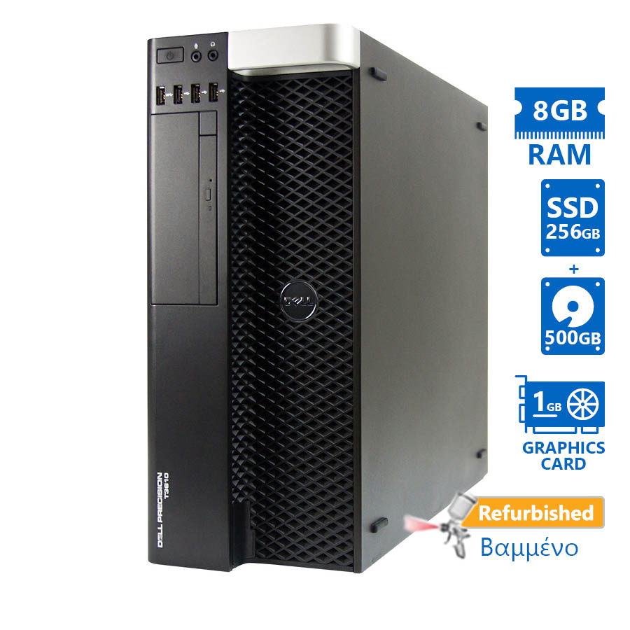 94702_1 Dell Precision T3610 Tower Xeon E5-1620v2(4-Cores)/8GB DDR3/256GB SSD & 2TB/Nvidia 1GB/No ODD/8P Gra - Image 1