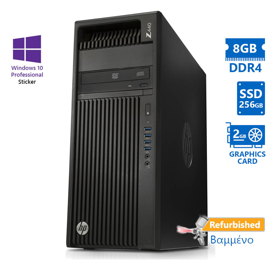 95408_1 HP Z440 Tower Xeon E5-1620v3(4-Cores)/8GB DDR4/256GB SSD/Nvidia 2GB/DVD/10P Grade A+ Workstation Ref - Image 1