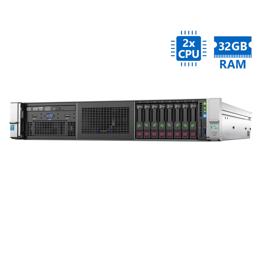 96824_1 Refurbished Server HP DL380 G9 R2U 2xE5-2630v3/32GB DDR4/No HDD/16xSFF/2xPSU/DVD/P440ar-2GB - Image 1