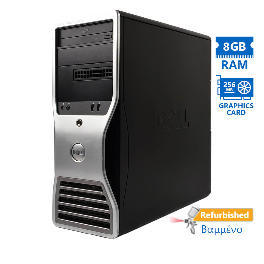 97962_1 Dell Precision T5500 Tower Xeon E5630(4-Cores)/8GB DDR3/500GB/Nvidia 256MB/DVD Grade A+ Workstation - Image 1