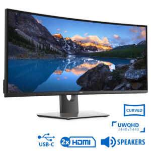 Used Monitor U3419W Curved/Dell/34\"UW-QHD/3440x1440/Black/w/Speakers/DP & 2xHDMI & USB Type-C & USB