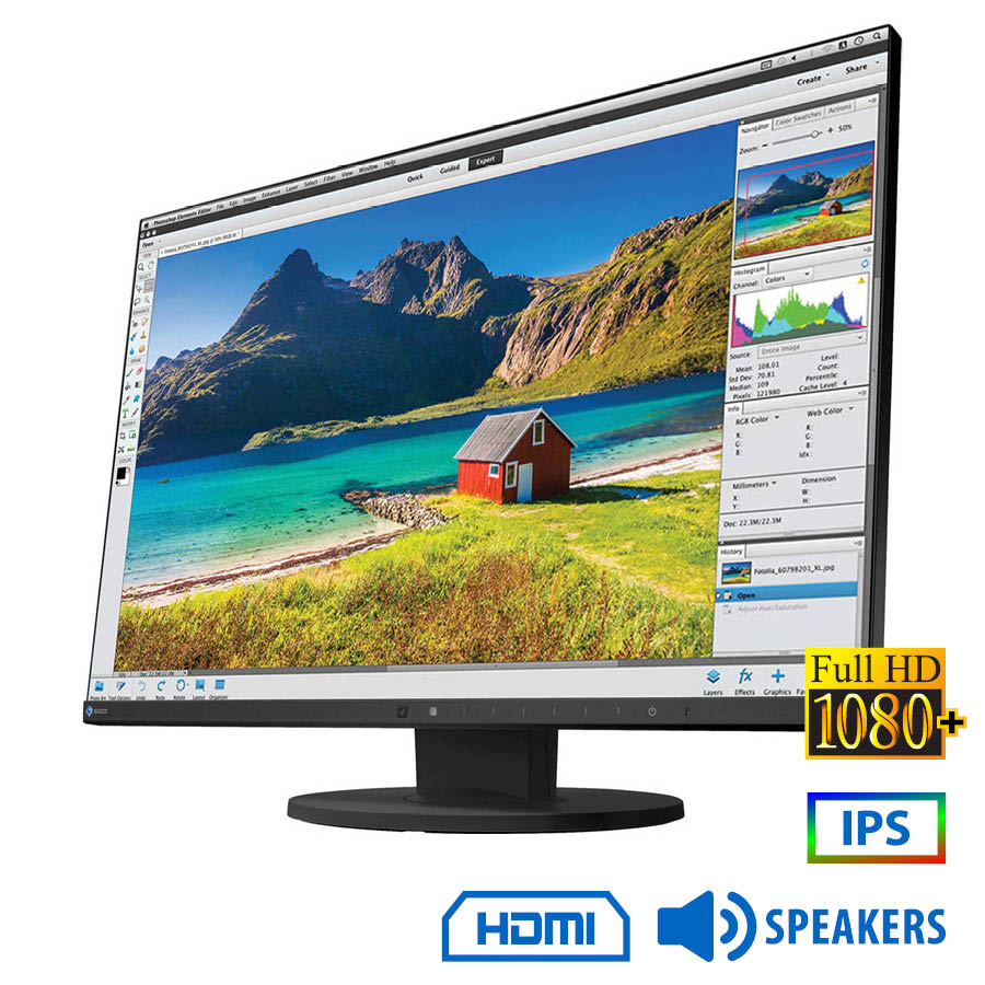 98844_1 Used (A-) Monitor FlexScan EV2455 IPS LED/Eizo/24\"FHD/1920x1200/Wide/Black/w/Speakers/Grade A-/D-SUB - Image 1