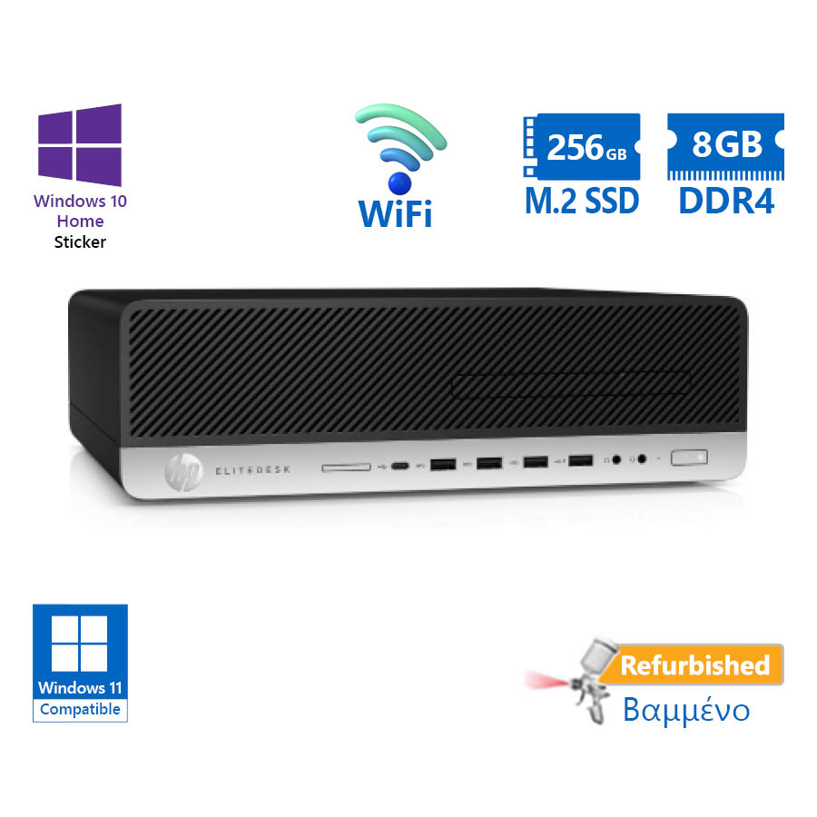101455_1 HP 800G5 SFF WiFi i5-9500/8GB DDR4/256GB M.2 SSD/DVD/10H Grade A+ Refurbished PC - Image 1