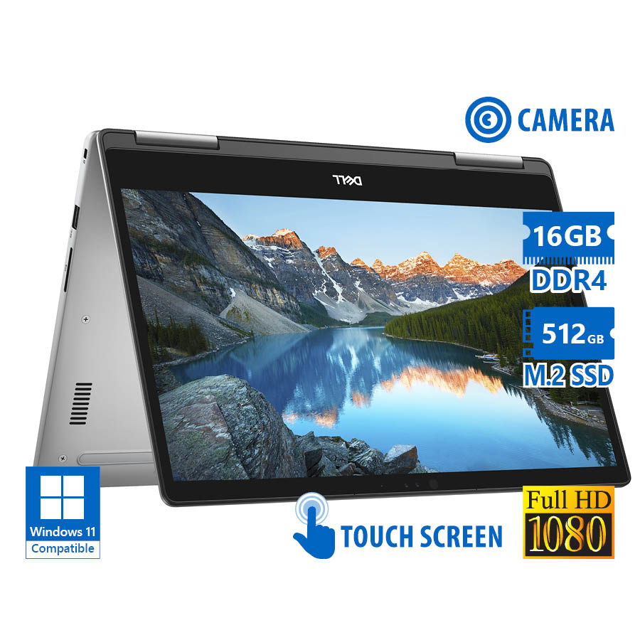 101489_1 Dell Inspiron 7373 Hybrid (2 in 1) i7-8550U/13.3\"FHD Touchscreen/16GB DDR4/512GB M.2 SSD/No ODD/Came - Image 1