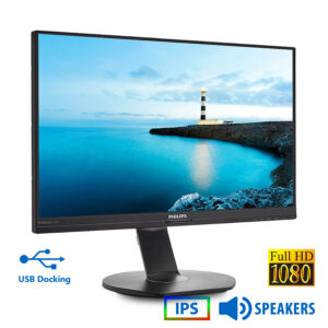 Used Monitor 241B7QUPEB/00 IPS LED/Philips/24\"FHD/1920x1080/Wide/Black/w/Speakers/USB Docking/D-SUB